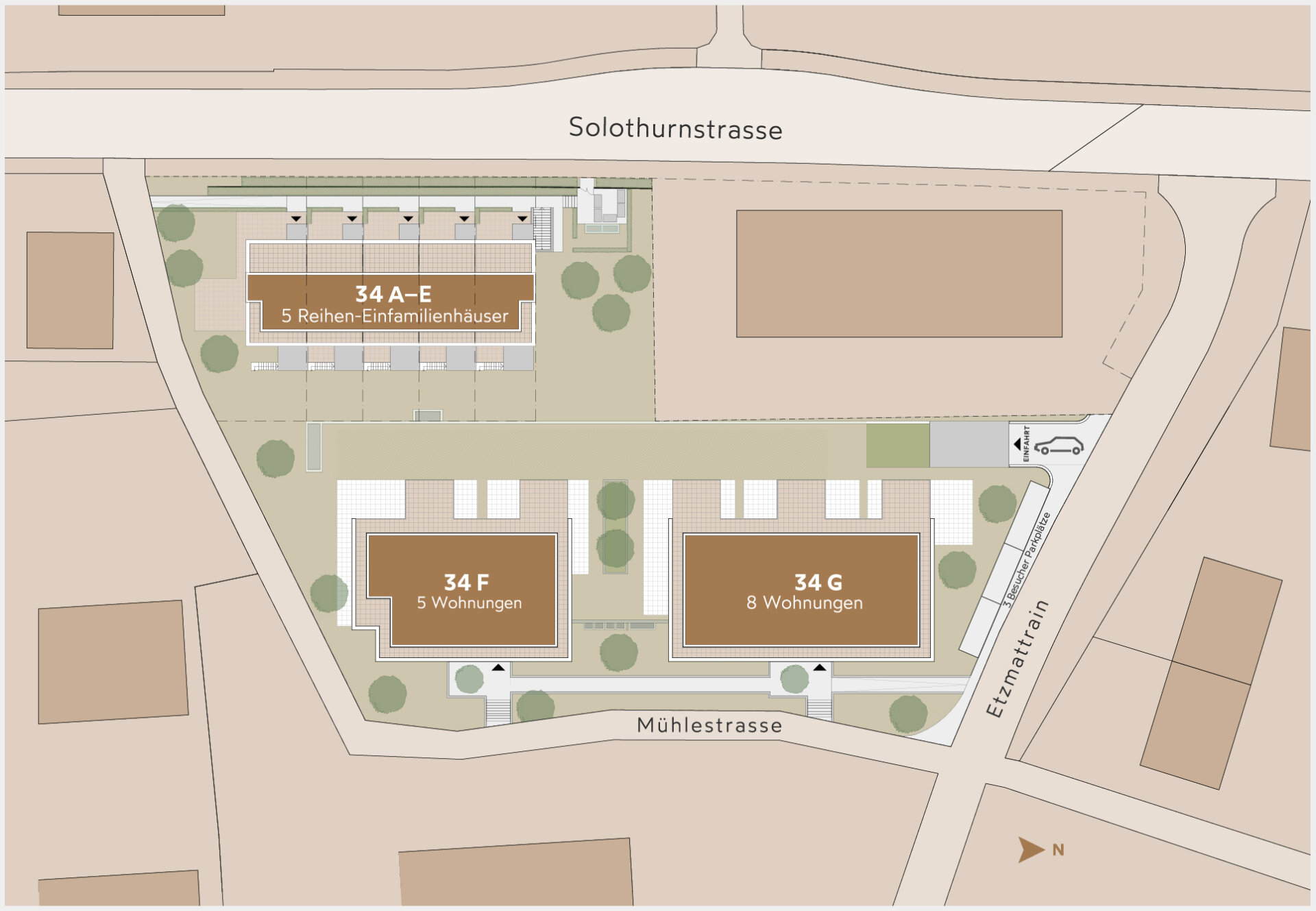 Situationsplan Solothurnstrasse 34 A-G, 3322 Urtenen-Schönbühl